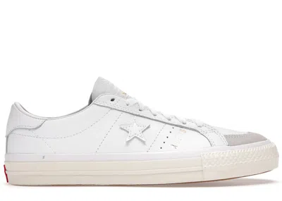 Pre-owned Converse Men's  One Star Pro Ox Alexis Sablone Sneakers In White/enamel Red/egret