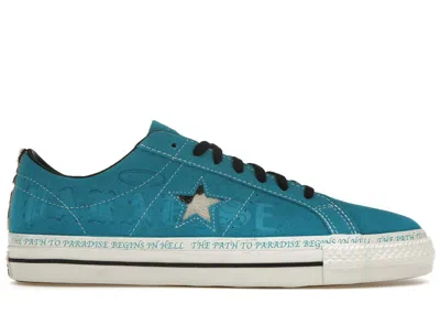 Pre-owned Converse Men's  One Star Pro Ox Sean Pablo Sneakers In Rapid Teal/black/egret