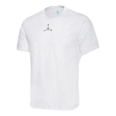 Converse Men's  Pattern Sports Round Neck Short Sleeve White