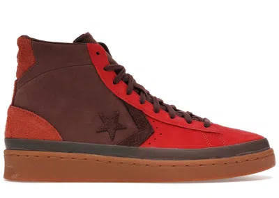 Pre-owned Converse Men's  Pro Leather 2000s Pack Bison Sneakers In Fiery Scarelet Red/deep Mahogany