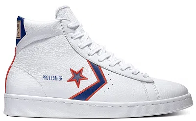 Pre-owned Converse Men's  Pro Leather Breaking Down Barriers Pistons Sneakers In White/rush Blue In Multi