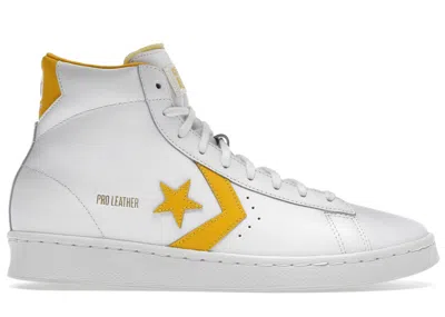 Pre-owned Converse Men's  Pro Leather Hi Sneakers In White/amarillo