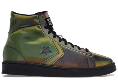 Pre-owned Converse Men's  Pro Leather Iridescent Sneakers In Blackwhite In Multi
