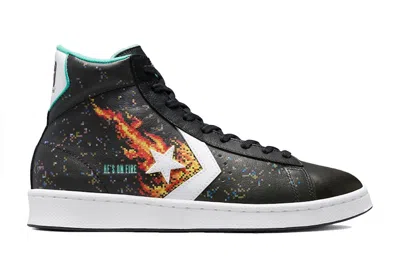 Pre-owned Converse Men's  Pro Leather Nba Jam Sneakers In Baclk/red/teal