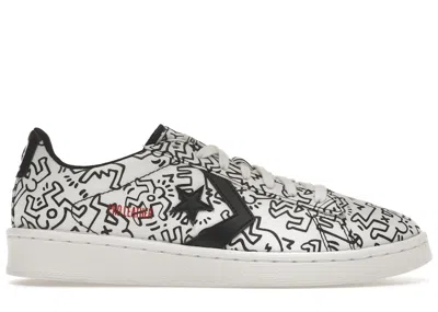 Pre-owned Converse Men's  Pro Leather Ox Keith Haring Sneakers In White/black/red In Multi