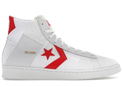 Pre-owned Converse Men's  Pro Leather Summer Drip Red Sneakers In White/university Red