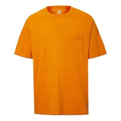 Converse Men's  Renew Solid Color Loose Pocket Short Sleeve Yellow