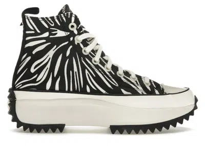 Pre-owned Converse Men's  Run Star Hike Hi Animalier Sneakers In Egret/black In Multi
