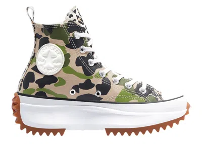 Pre-owned Converse Men's  Run Star Hike Hi Archive Print Camo Sneakers In Candied Ginger/piquant Green/white
