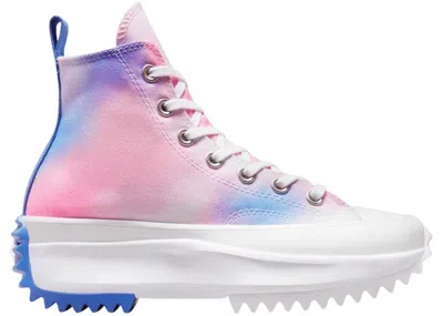 Pre-owned Converse Men's  Run Star Hike Hi Cloud Wash Sneakers In Storm Pink/white/purple