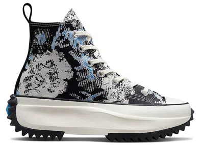 Pre-owned Converse Men's  Run Star Hike Hi Floral Fusion Sneakers In University Blue/black/egret In Multi