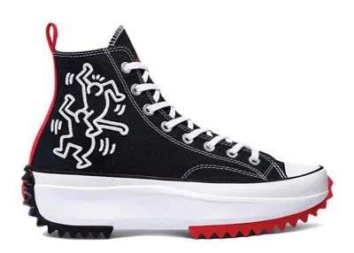 Pre-owned Converse Men's  Run Star Hike Hi Keith Haring Sneakers In Black/white/red