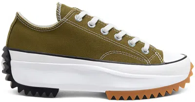 Pre-owned Converse Men's  Run Star Hike Ox Sneakers In Dark Moss/white/gum In Multi