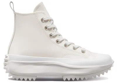 Pre-owned Converse Men's  Run Star Hike Platform Hi Iridescent Leather Sneakers In Vintage White/pure Silver