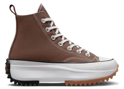 Pre-owned Converse Men's  Run Star Hike Platform Hi Sneakers In Squirrel Friend Brown/black/white In Multi