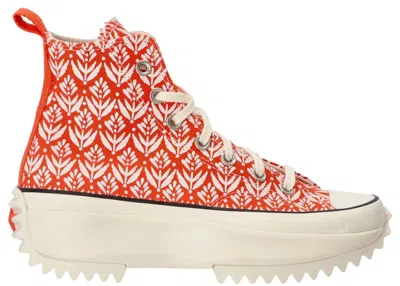 Pre-owned Converse Men's  Run Star Hike Summer Spirit Sneakers In Bright Poppy/egret/black