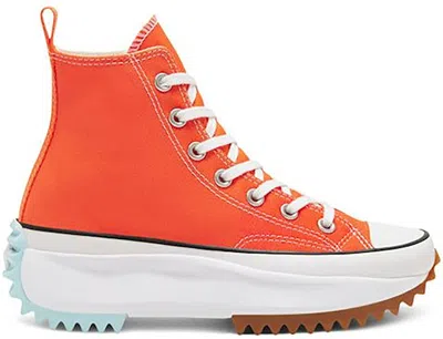 Pre-owned Converse Men's  Run Star Hike Sunblocked Sneakers In Total Orange/white/agate Blue In Multi