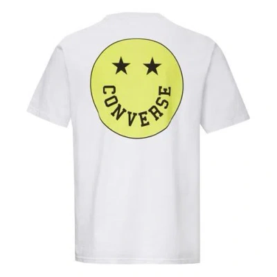 Converse Men's  Smiling Face Pattern Sports Short Sleeve White