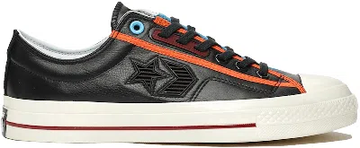 Pre-owned Converse Men's  Star Player Ox Logo Mashup Sneakers In Black/white