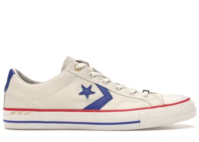 Pre-owned Converse Men's  Star Player Ox Think 16 (intangibles) Sneakers In White/blue/red