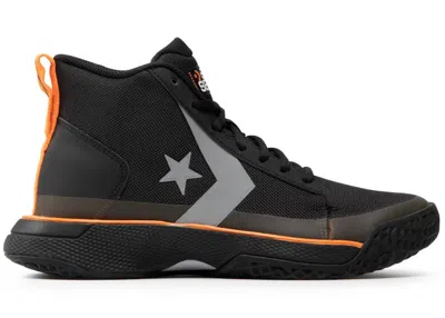 Pre-owned Converse Men's  Star Series Bb Mid Sneakers In Black/bold Mandarin/wolf Grey In Multi