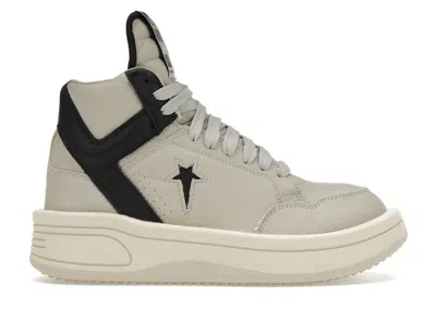 Pre-owned Converse Men's  Turbowpn Mid Rick Owens Drkshdw Sneakers In Pelican/black/cloud Cream