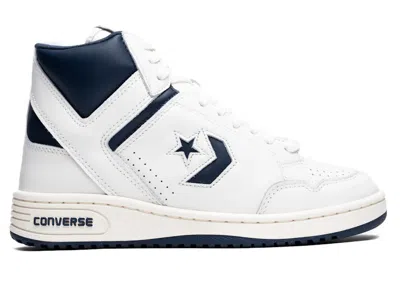 Pre-owned Converse Men's  Weapon Hi Old Money Sneakers In Vintage White/navy Blue/egret