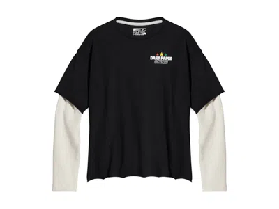 Pre-owned Converse Men's  X Daily Paper Thermal T-shirt In Black/white