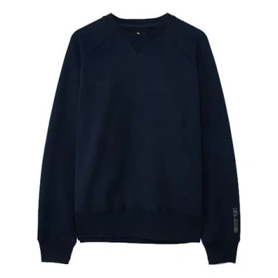Converse Men's  X Kim Jones Crossover Solid Color Sports Knit Round Neck Pullover Navy Blue