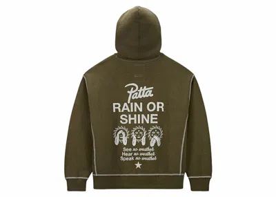 Pre-owned Converse Men's  X Patta Gold Standard Hoodie In Utility Green Heather