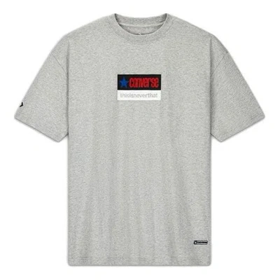Converse Men's  X Thisisneverthat Crossover Logo Printing Sports Round Neck Short Sleeve Light Grey In Gray