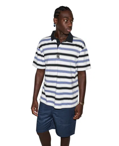 Converse Men's Script Striped Short-sleeve Polo Shirt In Multi