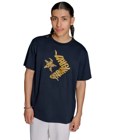 Converse Men's Shoelace Graphic Print T-shirt In Blue