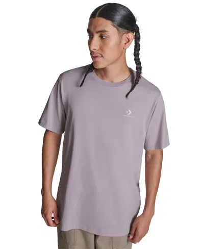 Converse Men's Standard Fit Left Chest Logo T-shirt In Purple