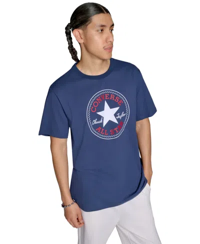 Converse Men's Standard Fit Patch T-shirt In Blue