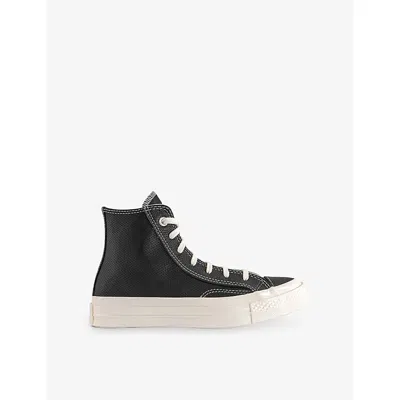 Converse Mens All Star Hi 70 S Perforated Leather Trainers Black Blue Red Perforate
