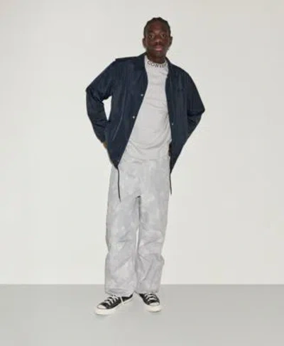 Converse Mens Classic Fit Snap Closure Jacket Mock Neck T Shirt Styled With The Box Pattern Wide Leg Cargo Pa In Black