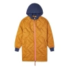 Converse Mid-length Contrasting Colors Hooded Quilted Jacket Brown