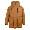 Converse Mid-length Down Fill Puffer Jacket 'wheat' In Brown