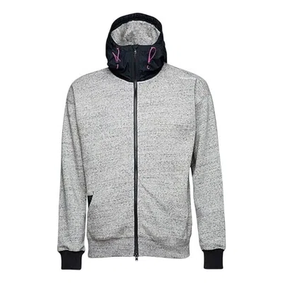 Converse Mixed Media Full Zip Sweatshirt 'grey' In Gray