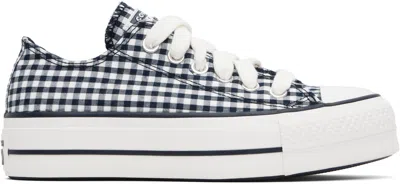 Converse Navy & White Chuck Taylor All Star Gingham Sneakers In Obsidian/white/vinta
