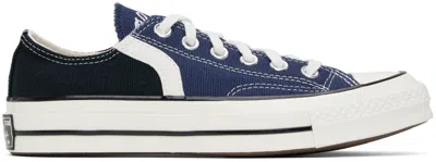 Converse Navy Chuck 70 Archival Stripes Low Top Sneakers In Navy/black/vintage W