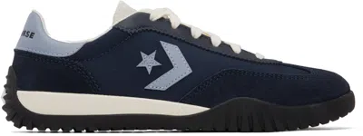 Converse Navy Run Star Retro Sport Low Top Sneakers In Obsidian/wet Stone/e