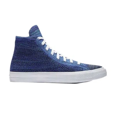 Pre-owned Converse Nike X Chuck Taylor All Star Flyknit Hi 'true Indigo' In Blue