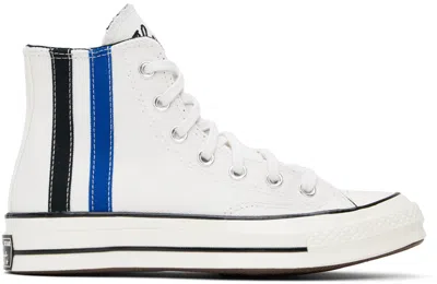 Converse Off-white Chuck 70 Archival Stripes High Top Sneakers In Vintage White/blue/b