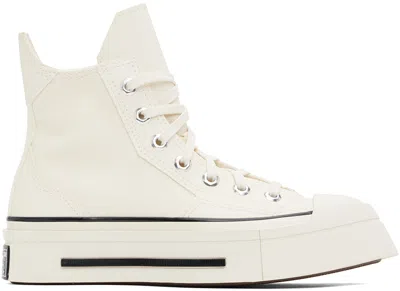 Converse Off-white Chuck 70 De Luxe Squared High Top Sneakers In Egret/black/egret