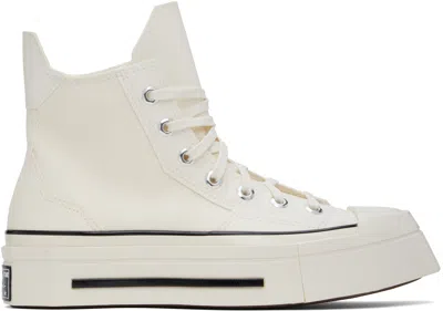 Converse Off-white Chuck 70 De Luxe Squared High Top Sneakers In Egret/black/egret