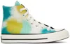 Converse Off-white Chuck 70 Hi Sneakers In Egret/cyber Teal/bri