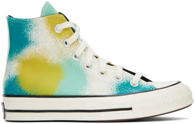 Converse Off-white Chuck 70 Hi Sneakers In Egret/cyber Teal/bri