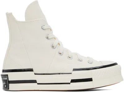 Converse Off-white Chuck 70 Plus High Top Sneakers In Egret/black/egret